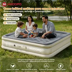 MODOFO Colchão Inflável Solteiro/Queen/King Com Bomba Elétrica Cama Inflável Para Casa / Hóspedes / Conforto