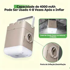 MODOFO Bomba de ar para colchões infláveis , travesseiros e sofás infláveis – bomba integrada, portátil, automática