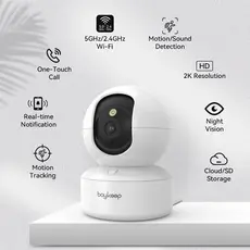 Camera 5G Wifi Giratória Estilo-2K Pet Dog Camera com aplicativo de telefone câmera de segurança