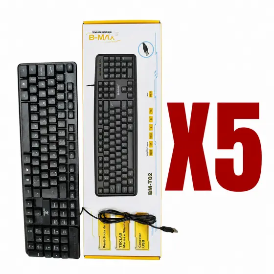 Atacado kit 5 Teclado Com Teclas Flutuantes Com Fio Usb Preto BM-T02
