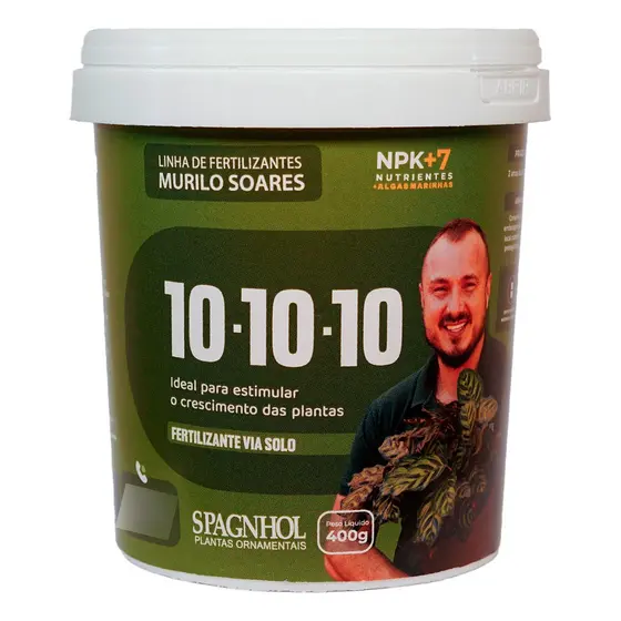 Adubo Fertilizante Murilo Soares NPK 10-10-10 Plus 400g para Nutrição Crescimento e Manutenção de Plantas Folhagens