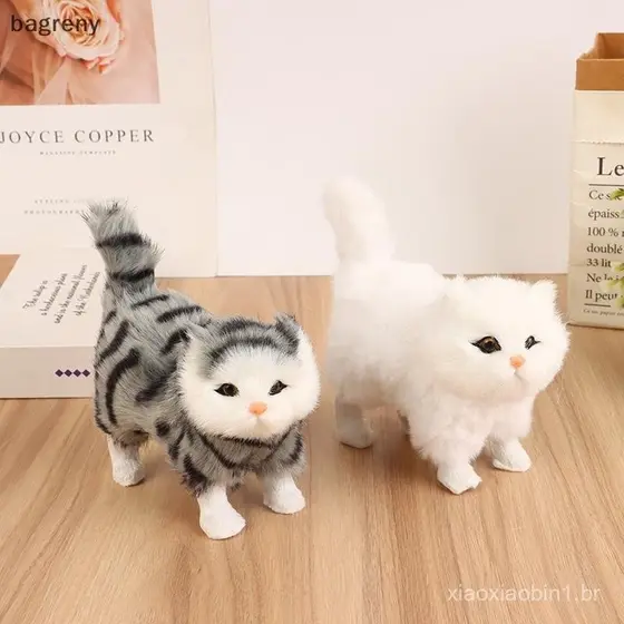 1 Peça Modelo De Gatinho De Pelúcia Macio Fofo Simulação Gato Brinquedos Falso Animais Realistas Para Crianças