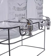 Kit 2 Suqueiras De Vidro 5 Litros Com Torneira E Suporte Para Festas