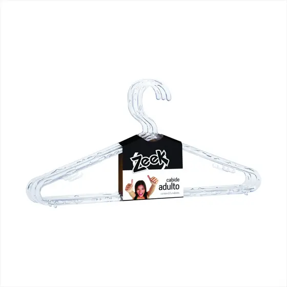 Kit 20 Cabides Acrílico Cristal Transparente 40cm Premium Resistente Saia Calça Organizador