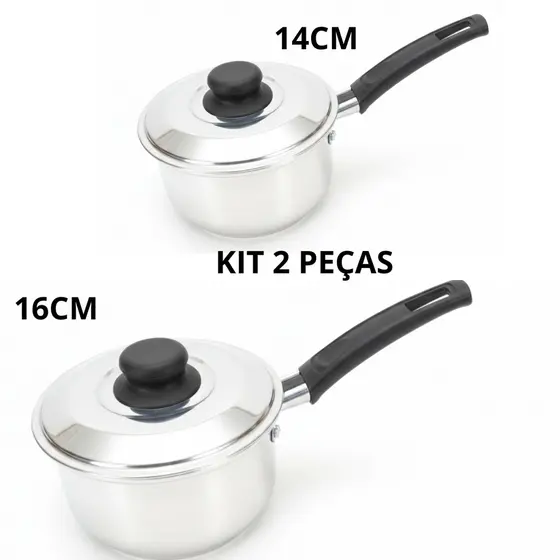 KIT 2 Caçarolas polidas tamanhos 14 e 16