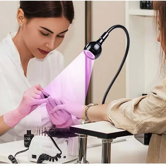Luminária LED UV para Manicure USB de Mesa com Garra Presilha Flexível para Unhas em Gel
