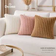 Kit 2 Capas de Almofada Aconchego Pelúcia 45x45 Luxuosa Macia para Sofá Decoração