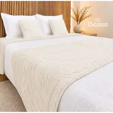 Kit Decoração Cama 3 Peças Casal Queen 1 Peseira 2 Capas de Almofada Tecido Macio Fofinho Aconchego