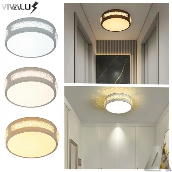 Luminária De Teto Plafon Led Moderna Lustre para Corredor Sala Quarto Cozinha 3 Cores Em 1 10W 16CM