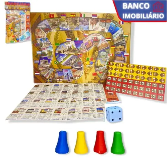 Jogo De Tabuleiro Banco Imobiliário Mesa Brinquedo Educativo