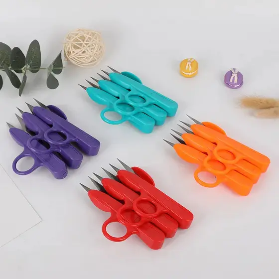 Kit 1, 2, 3 ou 4 Tesoura de Tecelão Manual de Precisão corte em Metal com Apoio pro Dedo Coloridas