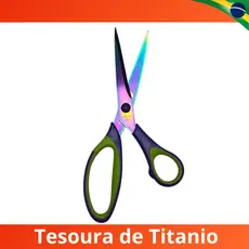 Tesoura de Titânio Profissional Corte Costura Titanium Costureira Artesanato Não Perde Corte
