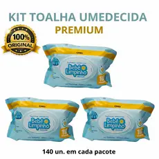 Lenços Umedecidos Bebê Limpinho Premium – Kit com 3, 4, 5, 6, 7 ou 8 Pacotes – Hipoalergênico