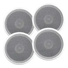 4 Caixas Som Arandela Embutir Teto Redonda 5 Polegadas Branca Som Ambiente 55W 8 Ohms