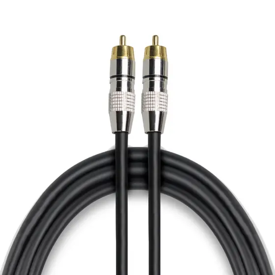 Cabo Para Subwoofer 100% Cobre Blindado Duplo Conector Rca 1,2m Premium Home Theater Som Automotivo
