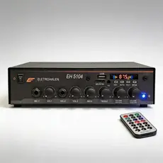 Receiver Amplificador Som Ambiente EH 5104 4 Canais 120W RMS Bluetooth FM USB RCA 2 P10 Bivolt