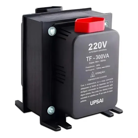 Auto Transformador De Voltagem Upsai TF300 300VA Conversor 110V Para 220V Ou 220V Para 110V Bivolt