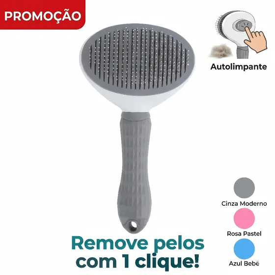 Escova Removedora Rasqueadeira Tira Pelos Automatica Pets Cachorros Gatos