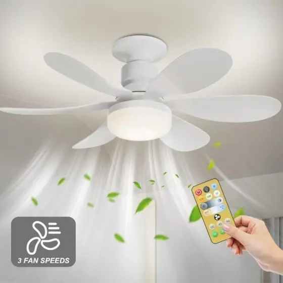 Ceiling Fan Wind Light Silent Speaker Remote Control Silent LED Lamp