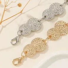 Cinto Feminino de Corrente com Discos Metálicos Elegante e Moderno