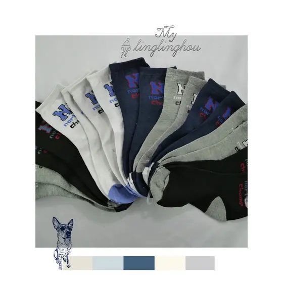 MY Kit 6-12 Par Meia Esporte Infantil Juvenil Menino alto (31a35)  Cano longa Masculino/2107
