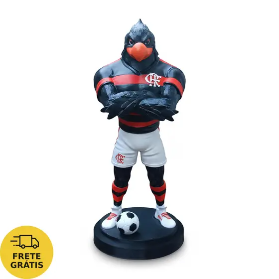Mascote Urubu Rubro-Negro – Estátua Resina 3D – 16cm – Decoração Premium – Presente Futebol - Boneco