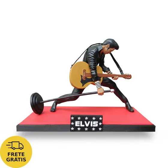 Estátua Elvis Presley em Resina | Boneco Decorativo Rei do Rock | Presente para Fãs | Decoração Colecionável