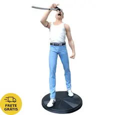 Estátua Freddie Mercury Queen em Resina 20cm | Boneco Colecionável | Decoração para Fãs de Rock