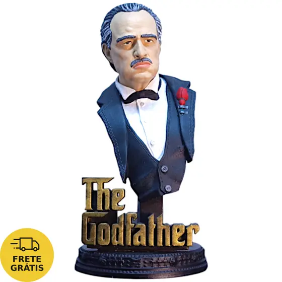 Estátua Busto Don Corleone – O Poderoso Chefão – Decoração Vintage – Resina Colecionável – Cinema