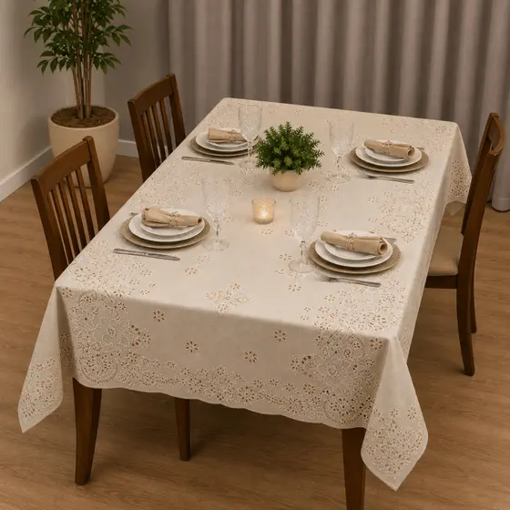 Toalha de Mesa de Linhão 4 e 6 Lugares Premium Alta Qualidade. Entrega Super Rápida