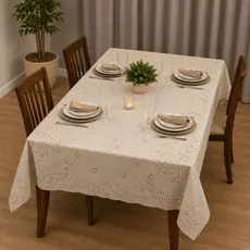 Toalha de Mesa de Linhão  4 e 6 Lugares Premium Alta Qualidade. Entrega Super Rápida
