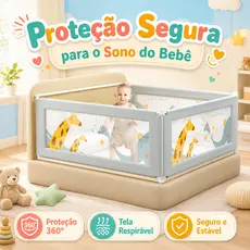 Grade de Proteção para Cama Infantil Bebê Barreira Lateral Alta Anti Queda Segurança 1 Lado