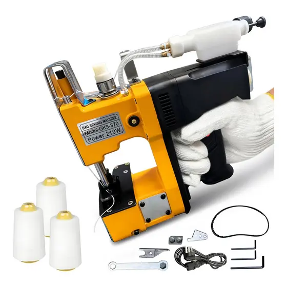 Máquina de Costura Portátil para Sacaria, Fechadora de Sacos Profissional com Kit para Estopa e Ráfia