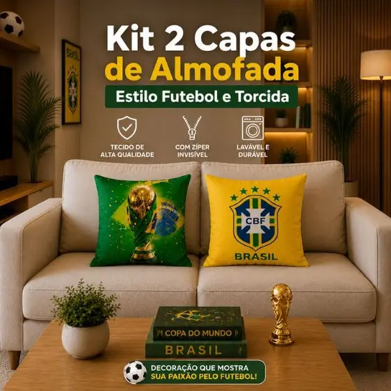 Kit 2 Capas de Almofada Estampadas Temáticas Promoção