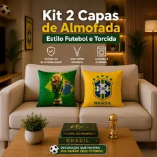 Kit 2 Capas de Almofada Estampadas Temáticas Promoção