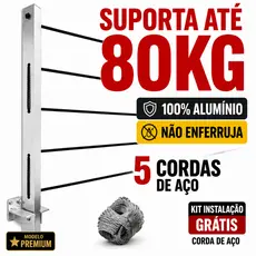 Varal de Parede Retrátil 100% Aluminio Reforçado Suporta 80kg