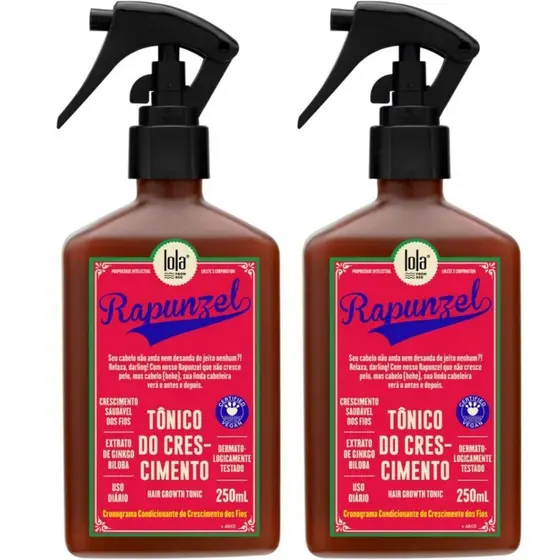 Kit 2× Tônico Lola Rapunzel 250ml - Crescimento e Nutrição Intensiva!
