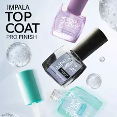 Top Coat Impala Pro Finish Hipoalergênico & Vegano – Ultra Secagem, Brilho Absoluto e Blindagem 4D