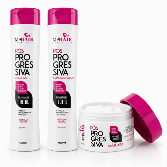 Kit Capilar Shampoo Condicionador e Máscara Pós Progressiva Mahair  - Promoção !