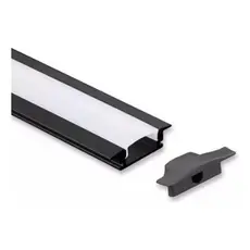 Perfil de Alumínio 1m para Fita LED Embutir Modelo 2010 Branco ou Preto