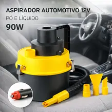 Aspirador para carros 12V Portátil Pó e Líquido Kit automotivo Com Mangueira e Bicos