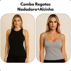 Kit 2 Regatas Femininas Viscose Alcinha e Gola Alta P ao G5 Plus Size Conforto