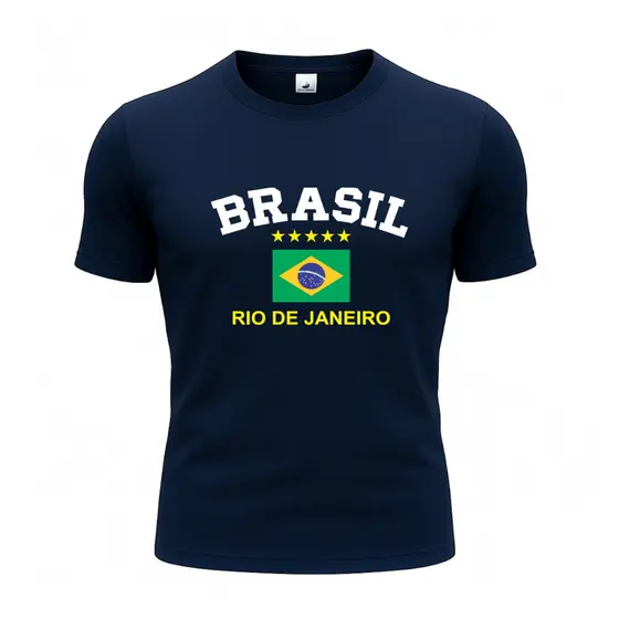 Camiseta Bandeira do Brasil Torcedor Estampada Seleção