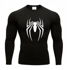 Camiseta Longa Compressão Aranha Spider Man Justa Academia Treino Crossfit