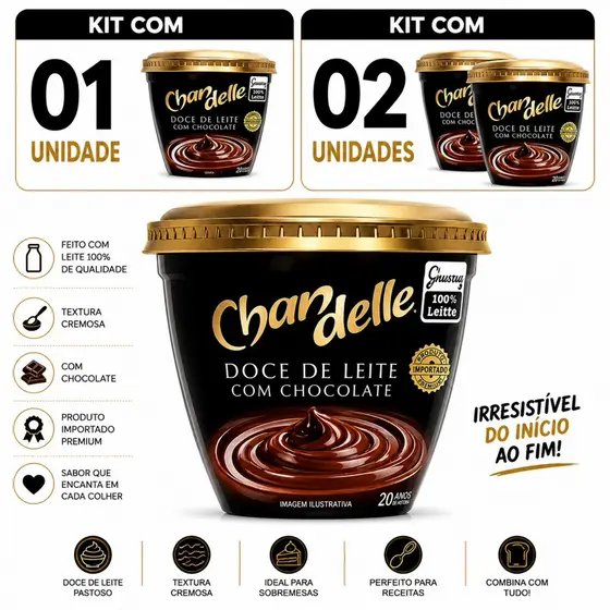 Doce de leite chandelle chocolate 350g Envio Super Rápido