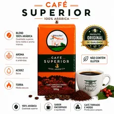 Café Aviação Superior 100% Arábica Torrado e Moído Torra Média 500g Sabor Tradicional I Extra Forte