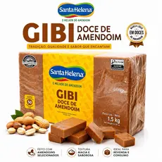 Doce de Amendoim Gibi Santa Helena 1,5kg Paçoca Barra Tradicional - Festa Junina Doce com 50 unidade