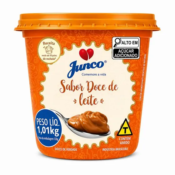 Doce de Leite Junco 1,01kg Cremoso Para Recheio Cobertura Bolos Doces Gourmet