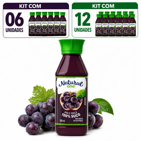 Suco de uva 180ml lancheira NATURAL ONE