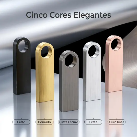 Caneta de Memória Flash Metal USB 2.0 Capacidades 8GB até 256GB